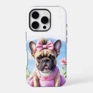 Französische Bulldogge Blumen French Bulldog iPhone 16 Pro Hülle