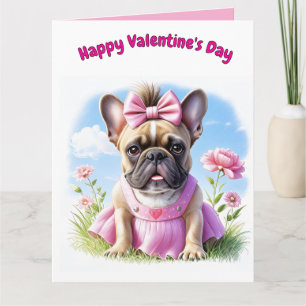 Französische Bulldogge Blumen French Bulldog Karte