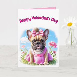 Französische Bulldogge Blumen French Bulldog Karte