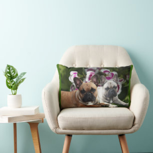 Französische Bulldogge Blumen French Bulldog Lendenkissen