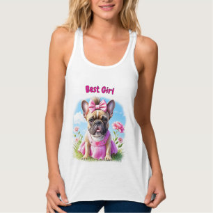 Französische Bulldogge Blumen French Bulldog Tank Top