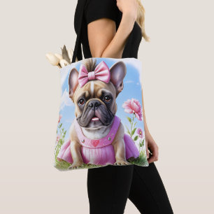 Französische Bulldogge Blumen French Bulldog Tasche