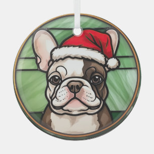 Französische Bulldogge Buntglas Weihnachten Ornament Aus Glas