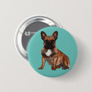 Französische Bulldogge Cartoon French Bulldog Button