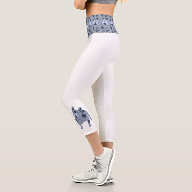 Französische Bulldogge Cartoon French Bulldog Capri Leggings (Links)