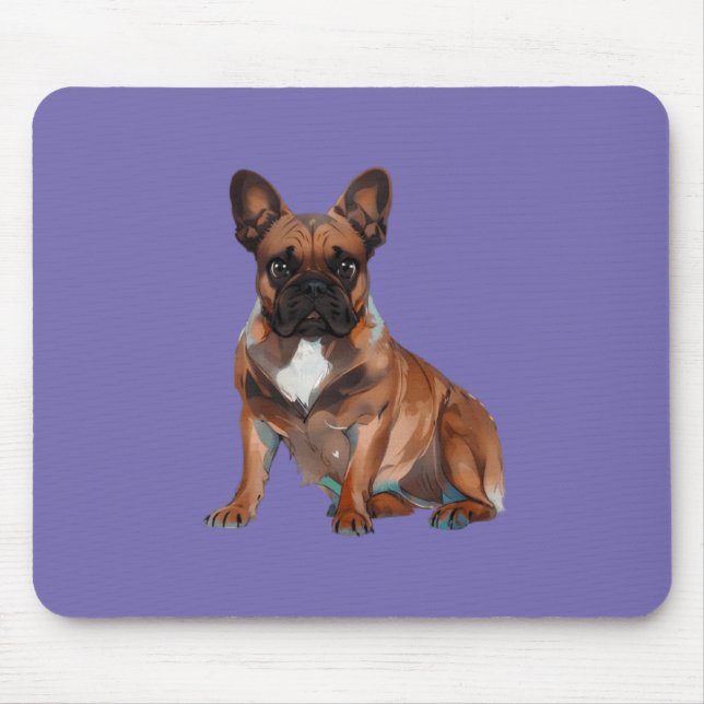 Französische Bulldogge Cartoon French Bulldog Mousepad (Vorne)