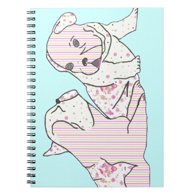 Französische Bulldogge Cartoon French Bulldog Notizblock (Vorderseite)