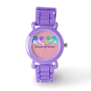 Französische Bulldogge Comic Neon French Bulldog Armbanduhr