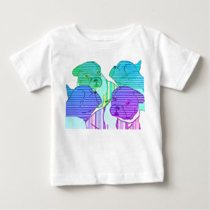 Französische Bulldogge Comic Neon French Bulldog Baby T-shirt