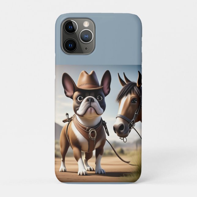 Französische Bulldogge Cowboyhut French Bulldog Case-Mate iPhone Hülle (Rückseite)