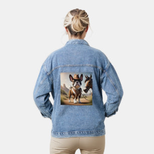 Französische Bulldogge Cowboyhut French Bulldog Jeansjacke