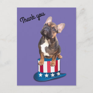 Französische Bulldogge Danke French Bulldog Postkarte