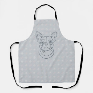 Französische Bulldogge Dekoratives Linienkunstmust Schürze