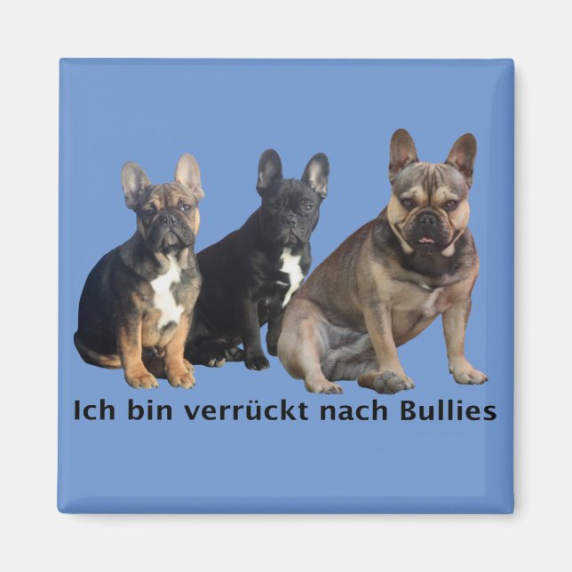 Französische Bulldogge drei Freunde French Bulldog Magnet (Vorne)