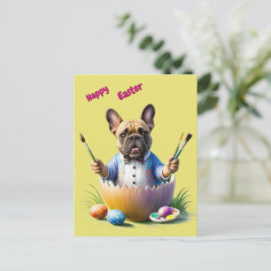 Französische Bulldogge Ei Ostern French Bulldog Feiertagspostkarte