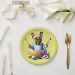Französische Bulldogge Ei Ostern French Bulldog Pappteller