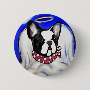 Französische Bulldogge Engel Button