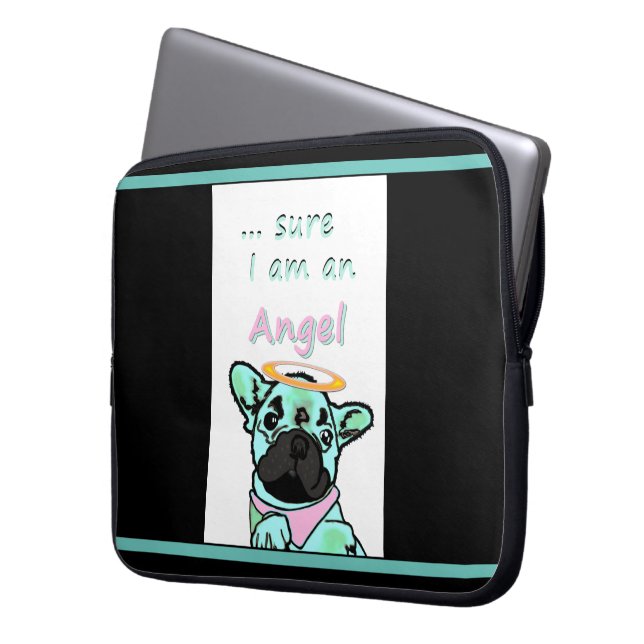 Französische Bulldogge Engel French Bulldog Laptopschutzhülle (Vorderseite Links)