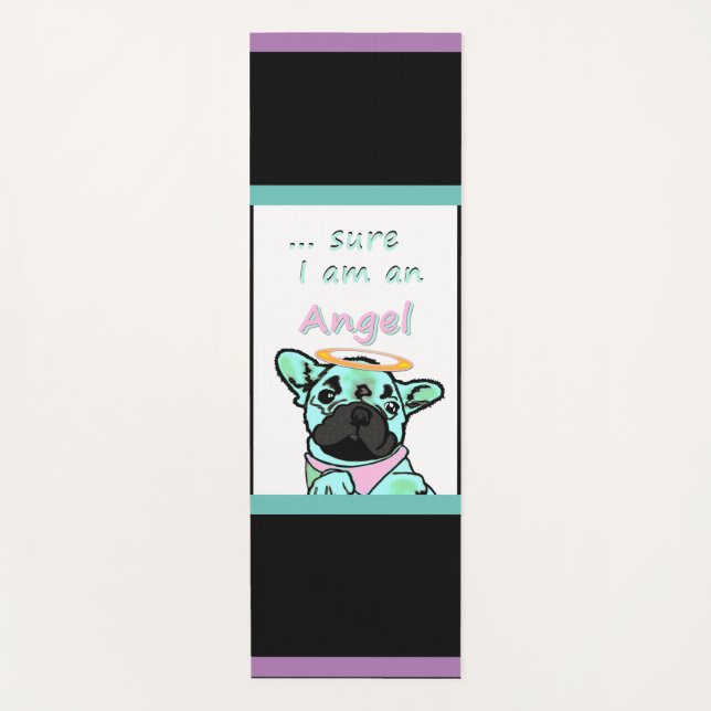 Französische Bulldogge Engel Yogamatte (Vorderseite)