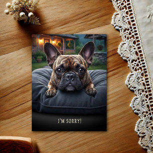 Französische Bulldogge Entschuldigungskarte Postkarte