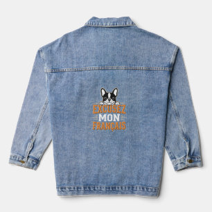 Französische Bulldogge Excusez Mon Franais Design Jeansjacke