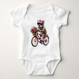 Französische Bulldogge Fahrrad French Bulldog Baby Strampler