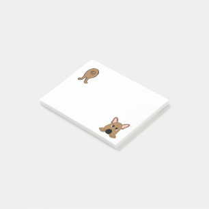 Französische Bulldogge Fawn Hiney Cartoon Post-it Klebezettel