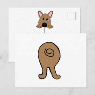 Französische Bulldogge Fawn Hiney Cartoon Postkarte