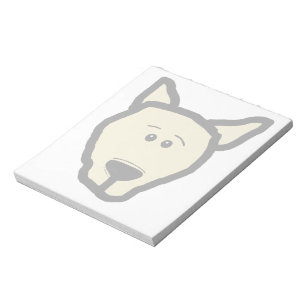 Französische Bulldogge Fawn Kopf Cartoon Notizblock