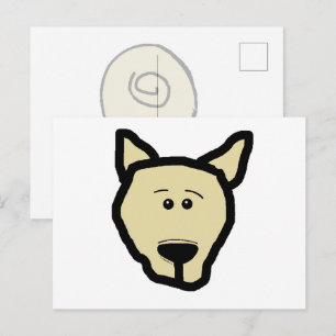 Französische Bulldogge Fawn Kopf Cartoon Postkarte