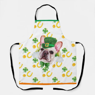 Französische Bulldogge Feiertagsdekoration St. Pat Schürze
