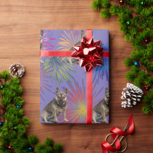 Französische Bulldogge Feuerwerk French Bulldog Geschenkpapier
