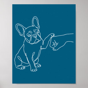 Französische Bulldogge Fist Bump Frenchie Illustra Poster