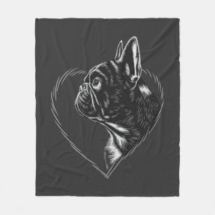 Französische Bulldogge Fleecedecke