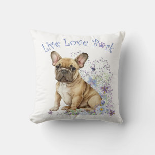 Französische Bulldogge Floral Kissen