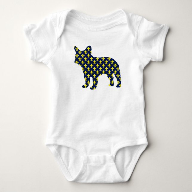 Französische Bulldogge Fluer de Lis Baby Strampler (Vorderseite)