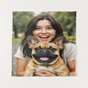 Französische Bulldogge Foto Personalisieren Wandteppich