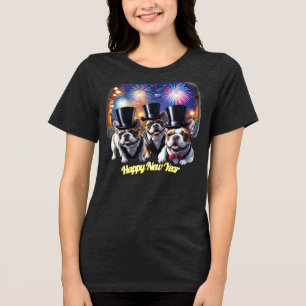 Französische Bulldogge Frack French Bulldog Neujah Tri-Blend Shirt