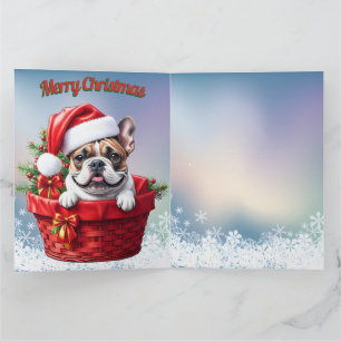 Französische Bulldogge French Bulldog im Korb Karte