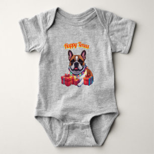 Französische Bulldogge French Bulldog Lichterkette Baby Strampler