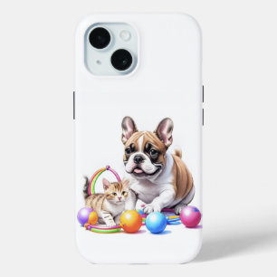 Französische Bulldogge French Bulldog mit Katze Case-Mate iPhone Hülle