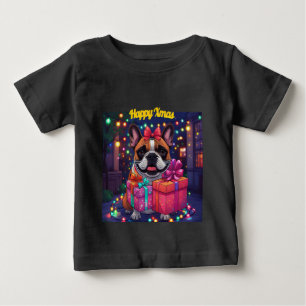Französische Bulldogge French Bulldog Weihnachten Baby T-shirt