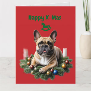 Französische Bulldogge French Bulldog  Weihnachten Karte