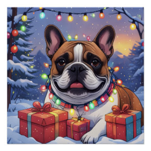 Französische Bulldogge French Bulldog Weihnachten Poster