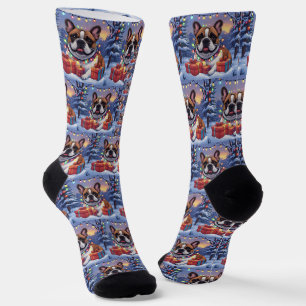 Französische Bulldogge French Bulldog Weihnachten  Socken