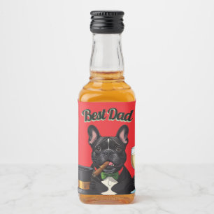 Französische Bulldogge French Bulldog Zigarre Alkoholflaschenetikett