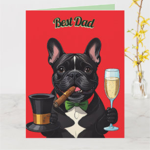 Französische Bulldogge French  Bulldog Zigarre  Karte