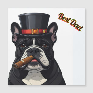 Französische Bulldogge French Bulldog Zigarre Magnetkarte