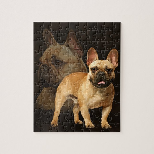 Französische Bulldogge - Frenchie - Brown kariert (Vertikal)