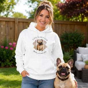 Französische Bulldogge Frenchie Foto Das Leben ist Hoodie
